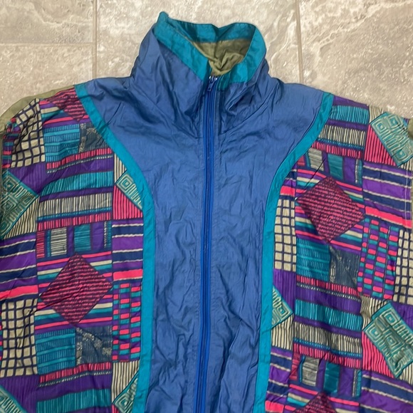 Set of 2 1980s Vintage Active Stuff Zip Up Jacket Windbreaker Size Large - Picture 3 of 16